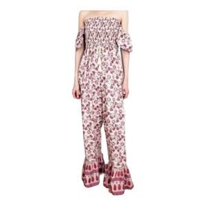 Band of Gypsies Collective Women's Size Medium Jumpsuit Romper Cream Floral NWT